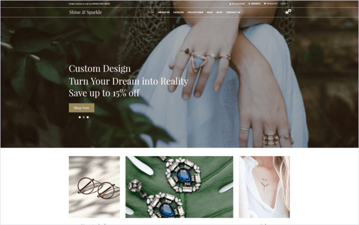 Shine & Sparkle - Tema Shopify gratuito per gioielli - Ecom Necks
